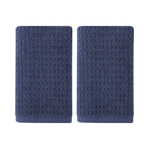 Northern Pacific 2-Piece Navy Blue Cotton Hand Towel Set