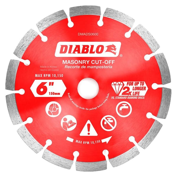 Diablo 6 in Diamond Segmented Turbo Cut-Off Discs for Masonry