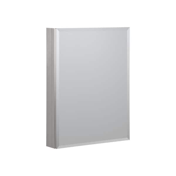 CRAFT + MAIN Reflections 23 in. W x 30 in. H Rectangular Aluminum Medicine Cabinet with Mirror in Brushed Nickel