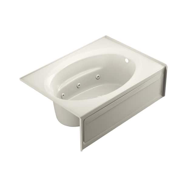 JACUZZI PROJECTA 60 in. L x 42 in. W Acrylic Right Drain Oval in Rectangle Alcove Whirlpool Bathtub in Oyster