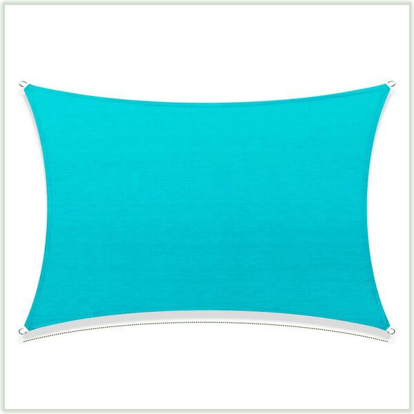 COLOURTREE 8 ft. x 14 ft. 190 GSM Turquoise Rectangle Sun Shade Sail Screen Canopy, Outdoor Patio and Pergola Cover