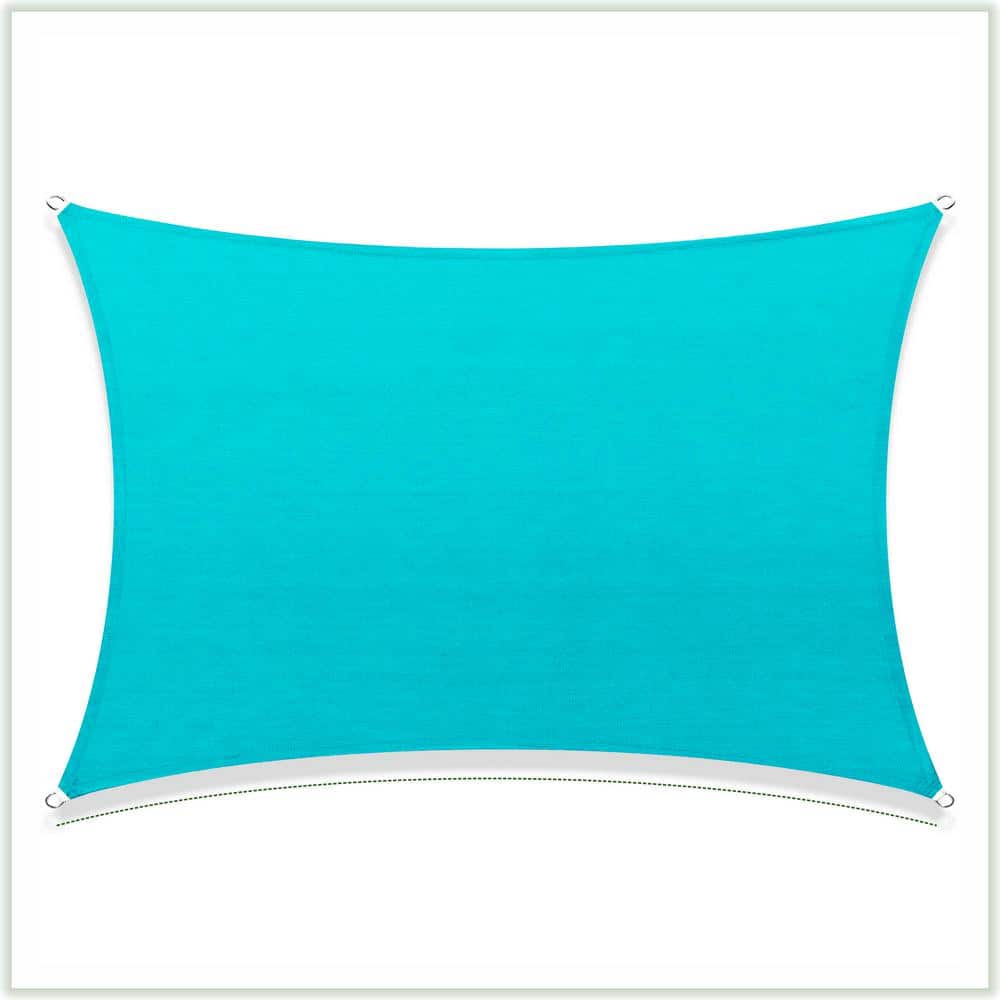 Turquoise 10 ft x 13 ft HDPE Patio Sun Shade Sail Canopy