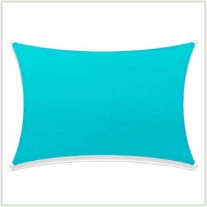 14 ft. x 20 ft. 190 GSM Turquoise Rectangle Sun Shade Sail Screen Canopy, Outdoor Patio and Pergola Cover