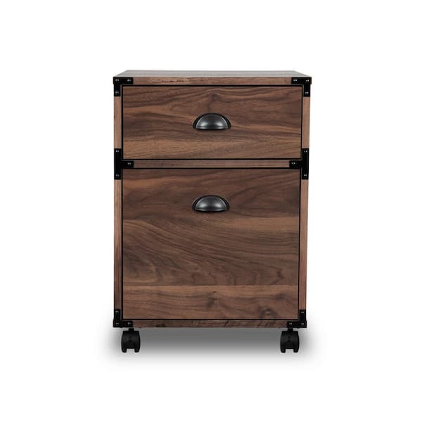 AGH Deco Brunei Brown File Cabinet with Casters
