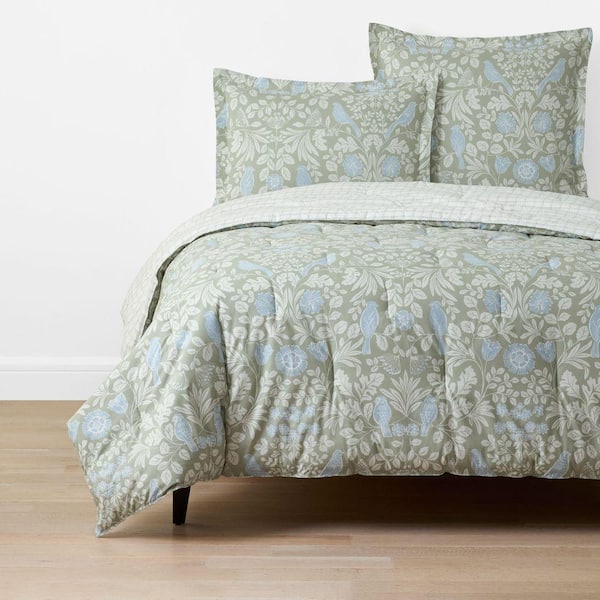 Company Cotton Tira Bird Percale Green Twin/Twin XL Comforter