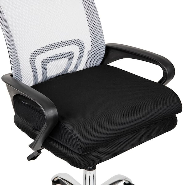 Mind Reader Black Memory Foam Ergonomic Office Chair Cushion 18 in