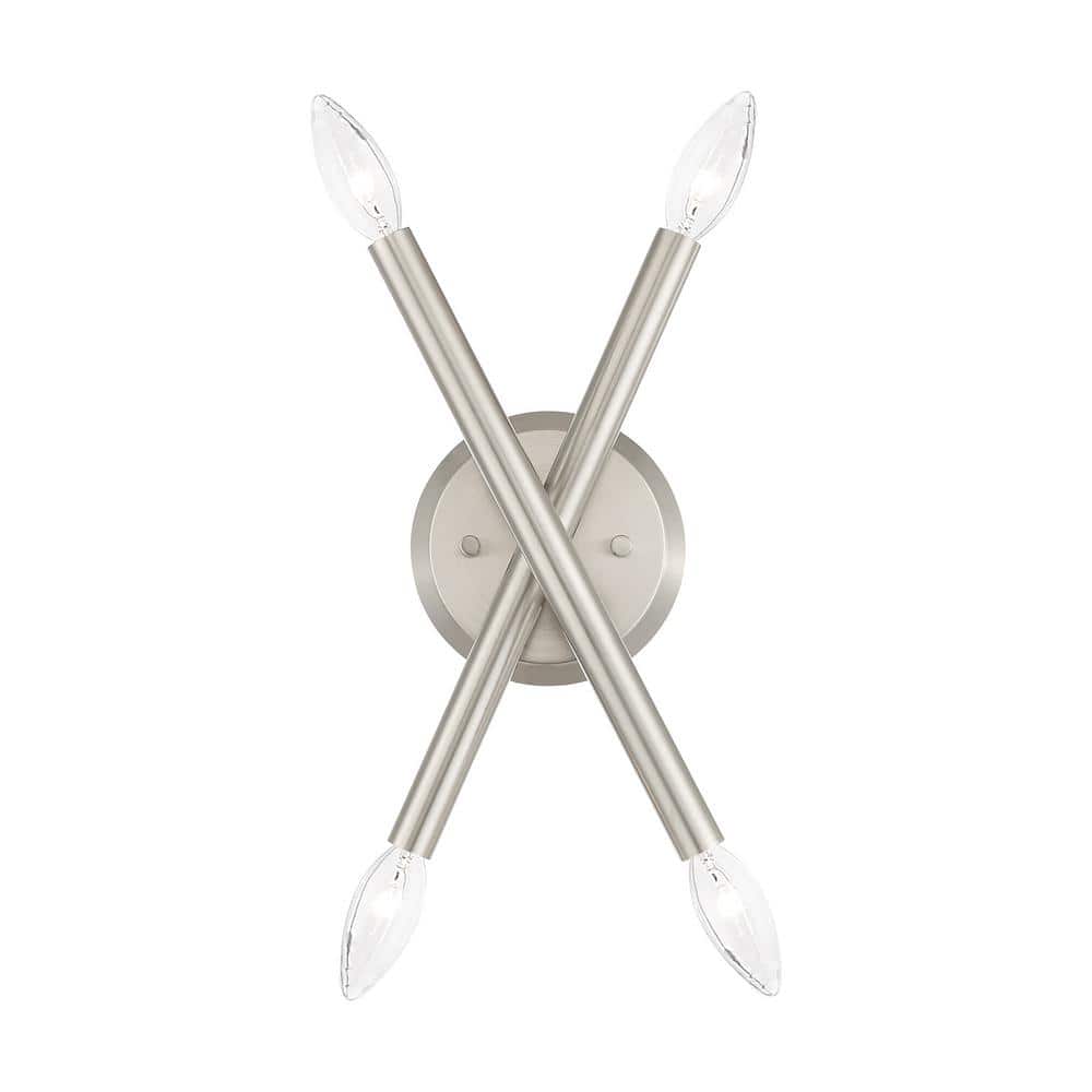 Soho Brushed Nickel 4-Light Asymmetrical Wall Sconce