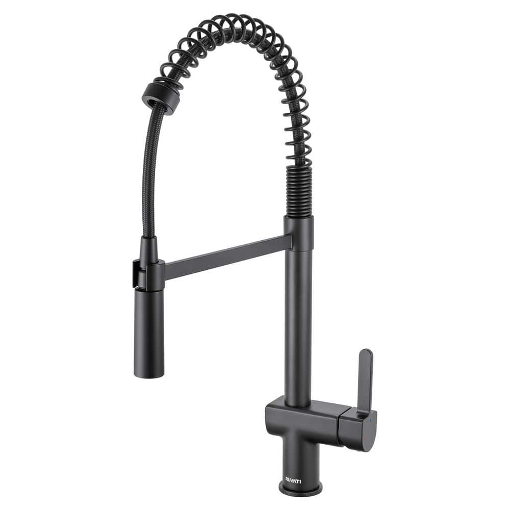 Ruvati Seneca Matte Black 20.33 in. H Single Handle Spiral Spring