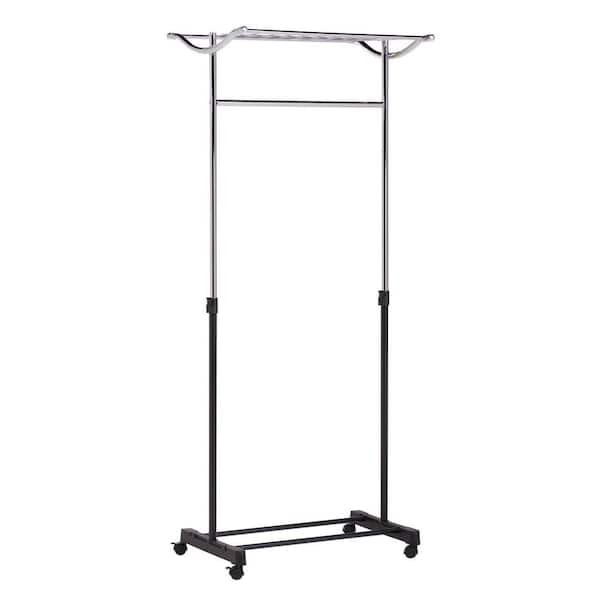 Honey-Can-Do Chrome Steel Clothes Rack With Wheels (26 in. W x 68 in. H)