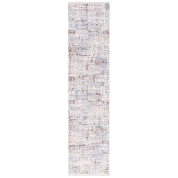 SAFAVIEH Marmara Beige/Blue Rust 2 ft. x 8 ft. Gradient Striped Runner Rug