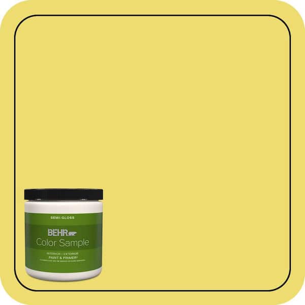 BEHR PREMIUM PLUS 8 oz. #T15-15 Plastic Lime Semi-Gloss Interior/Exterior Paint & Primer Color Sample