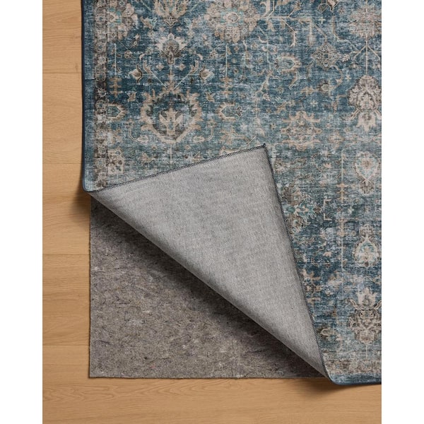 Anniston Lagoon/Natural 2 ft. 6 in. x 12 ft. Machine Washable Runner Rug