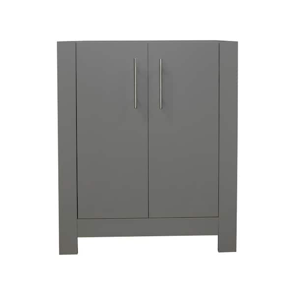 VOLPA USA AMERICAN CRAFTED VANITIES Austin 24 in. W x 20 in. D x 35 in. H Bath Vanity Cabinet without Top in Gray