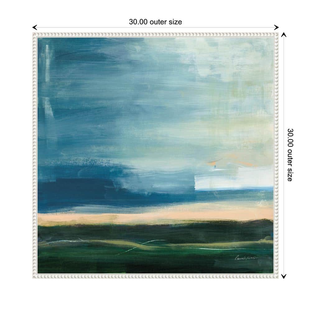 30"x30" Life Light Landscape Abstract Canvas Wall Art with White Frame