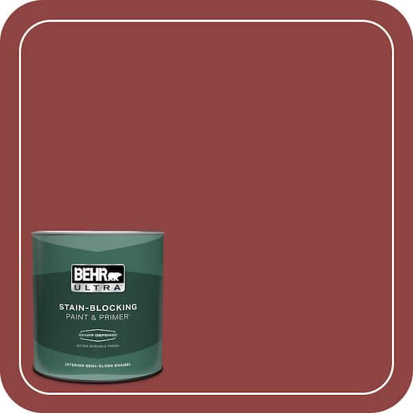 BEHR ULTRA 1 qt. #160D-7 Cranberry Whip Extra Durable Semi-Gloss Enamel Interior Paint & Primer
