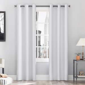 Cyrus Thermal 100% White 84 in. L x 40 in. W Blackout Grommet Curtain Panel