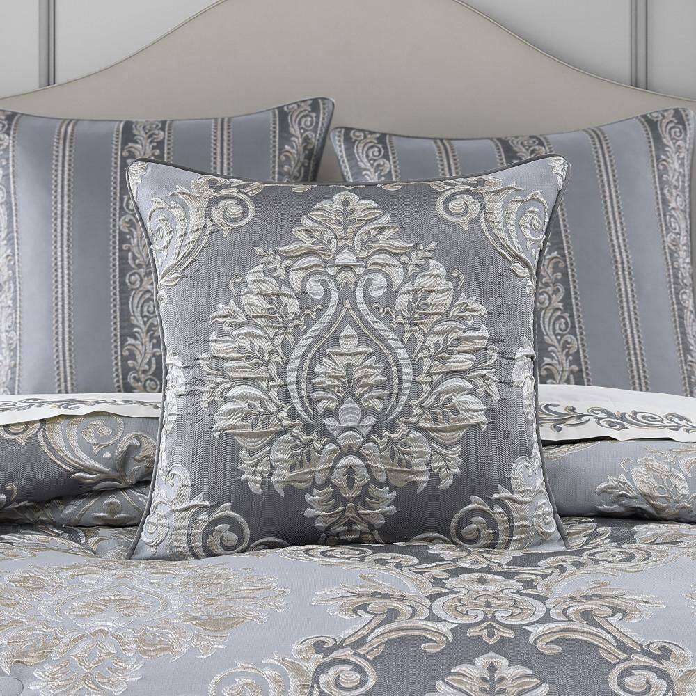 Kaela Powder Blue Polyester Damask 20 in. Square Decorative Throw Pillow 20 in. L x 20 in. W price history on PriceWatchPro