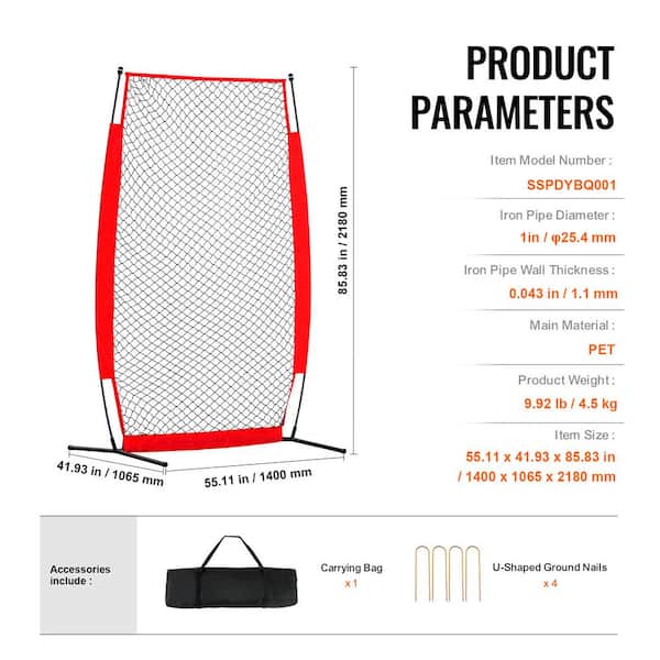 ShinyRelief Pitching Screen Net – 7x4 Ft Baseball Softball Practice Protector With Bag