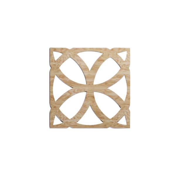 Ekena Millwork 11-3/8 in. x 11-3/8 in. x 1/4 in. Red Oak Small Daventry Decorative Fretwork Wood Wall Panels (20-Pack)
