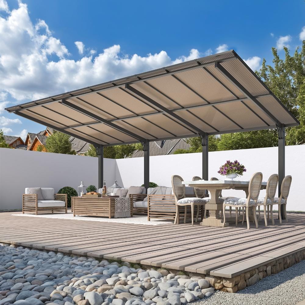 20 ft. x 10 ft. Black Hardtop Single-Pillar Sloped-Roof Gazebo price history on PriceWatchPro