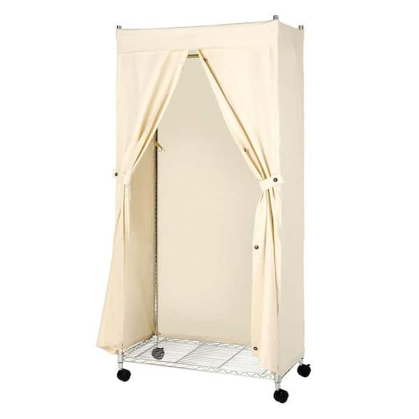 Whitmor Brown Cotton Clothes Rack 36 in. W x 65.5 in. H