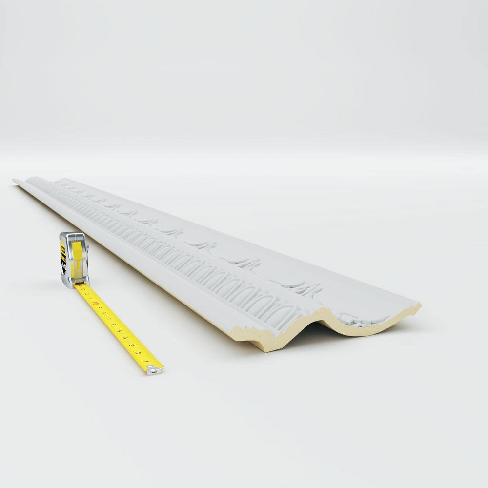 Primed White Polyurethane Egg and Dart Crown Moulding Sample