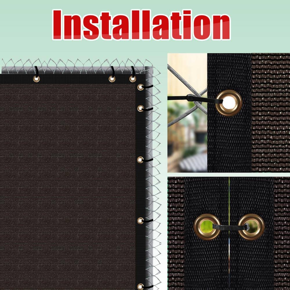 6' x 12' Brown High-Density Polyethylene Privacy Fence Screen
