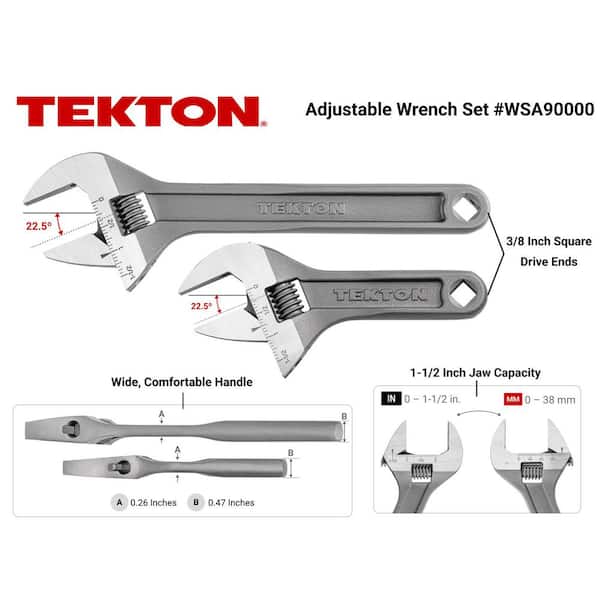 Adjustable Wrench Set, 2-Piece (6, 9 in.) - 1-1/2 in. Jaw Capacity