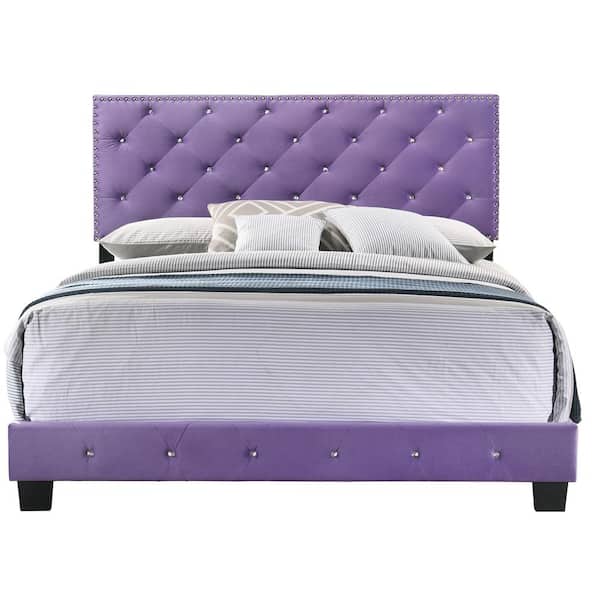 AndMakers Suffolk Purple Queen Panel Bed PF G1402 QB UP The Home Depot