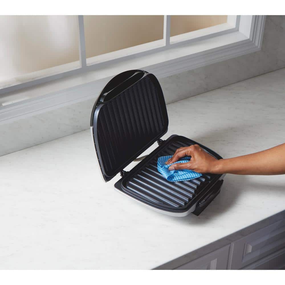Hamilton Beach Electric Indoor Grill with Nonstick Surface, 1200W, Stainless Steel