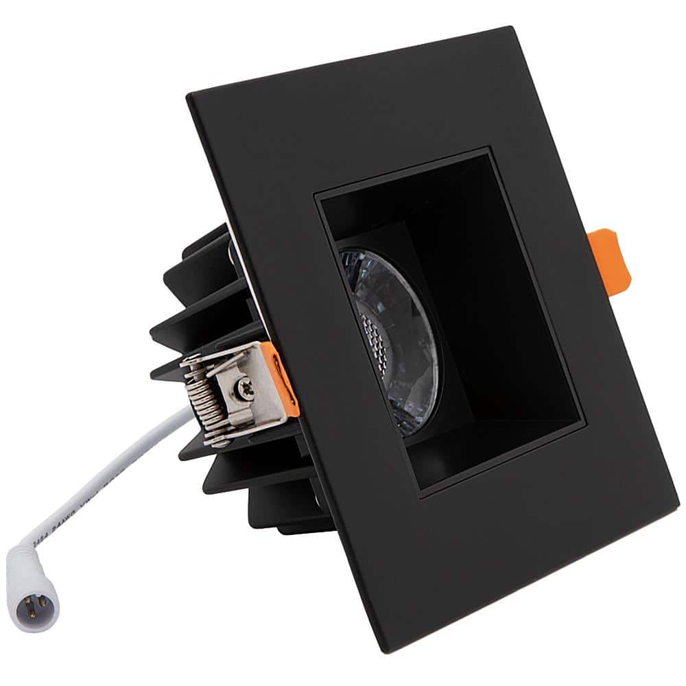 Black Aluminum 4-Inch Square Recessed LED Downlight