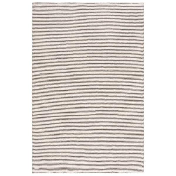 SAFAVIEH Audrey 5 ft. x 7 ft. Ivory/Dark Gray Parallel Striped Area Rug