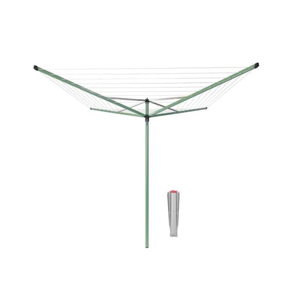 Brabantia Topspinner 164 ft. Retractable Outdoor Clothesline + Ground Spike - Leaf Green