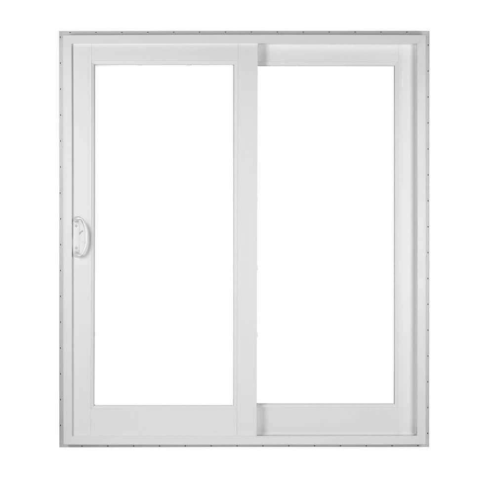 SIMONTON White 2-Panel French Rail Sliding Patio Door with