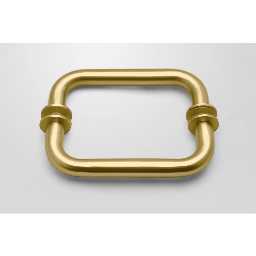 Satin Brass Frameless Glass Hinged Shower Enclosure, 78 x 38.5 in