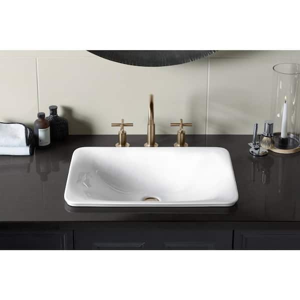 KOHLER Sartorial 14.6 in. x 21.13 in. Drop-In Bathroom Sink in Herringbone Vitreous China