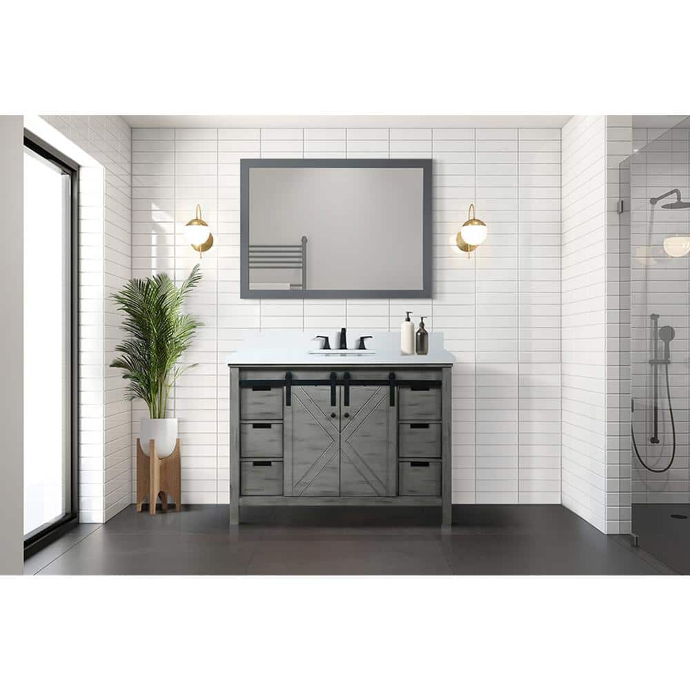 Marsyas 48" Ash Gray Quartz Top Single Vanity with Sink