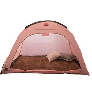79 in. x 59 in. x 57 in. Pink Privacy Play Bed Tent for Kids Indoor Use