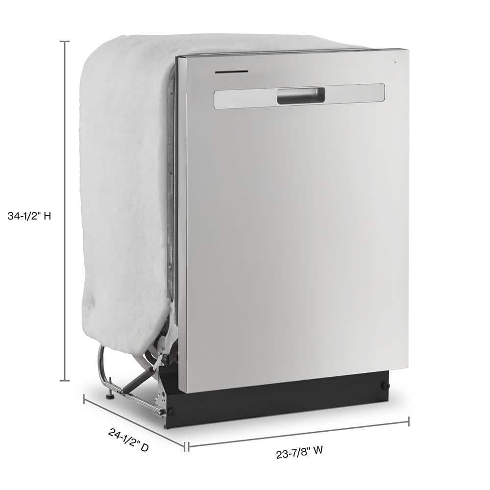 Quiet Stainless Steel Built-In Dishwasher with Pocket Handle