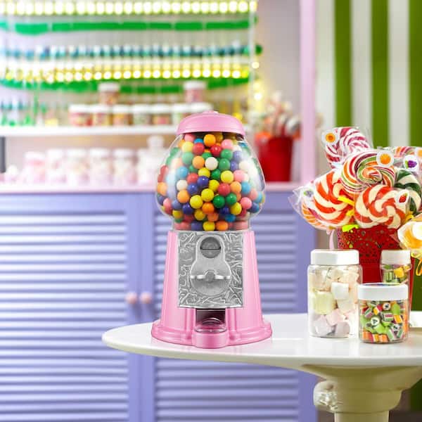 12 in. Gumball Machine, Vintage Style Candy Dispenser, Pink