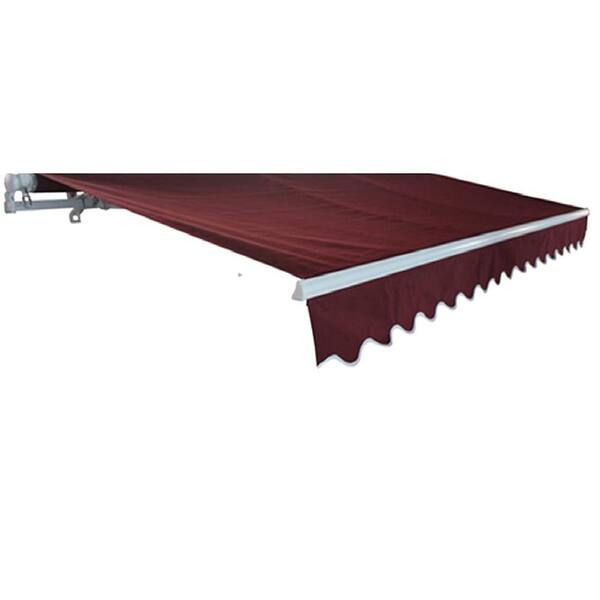 ALEKO 10 ft. Motorized UV Polyester Retractable Patio Awning in Burgundy