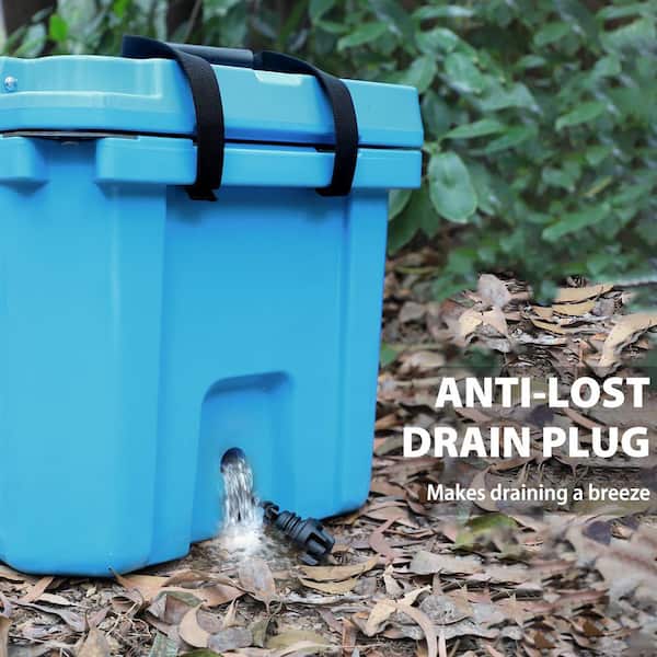 Denjol Light Blue 60 qt. Portable Chest Cooler with Cup Holders