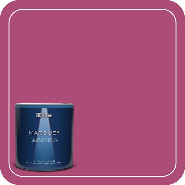 BEHR MARQUEE 1 qt. #100B-7 Hot Pink Satin Enamel Interior Paint & Primer