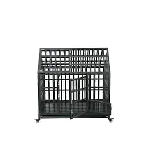 Heavy-Duty Carbon steel Dog Cage pet Crate with Roof