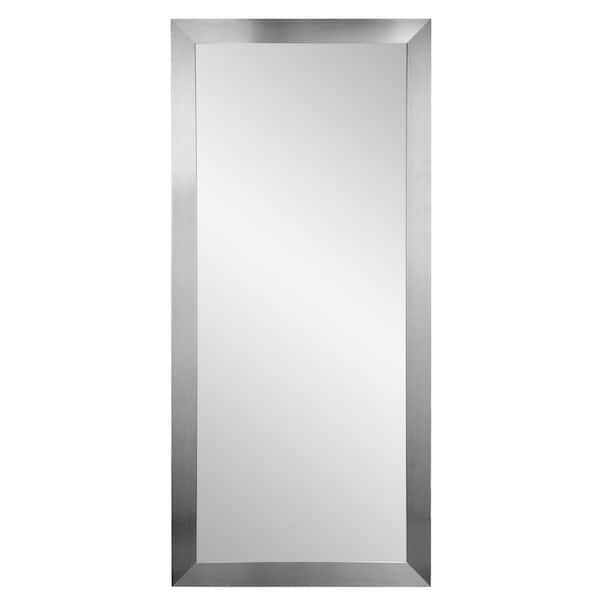 BrandtWorks Medium Silvertone Modern Mirror (32 in. H X 65.5 in. W)
