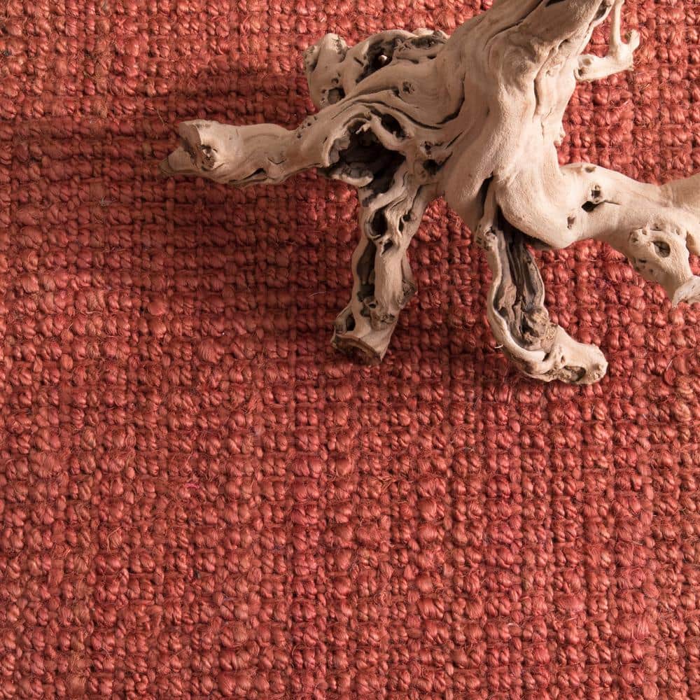 Terracotta Braided Jute 4' x 6' Handmade Area Rug
