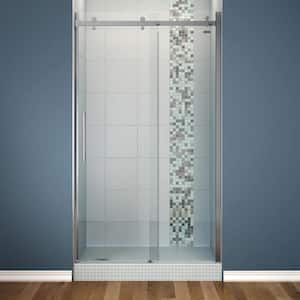 Halo 48 in. x 78-3/4 in. Semi-Framed Sliding Shower Door with Clear Glass in Chrome