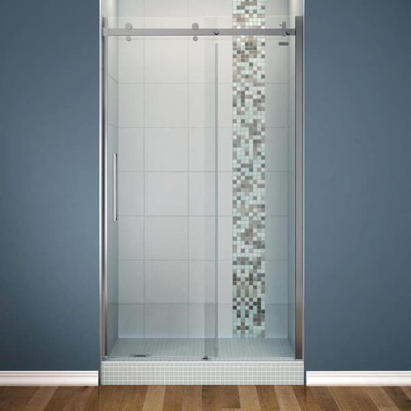 MAAX Halo 48 in. x 78-3/4 in. Semi-Framed Sliding Shower Door with Clear Glass in Chrome