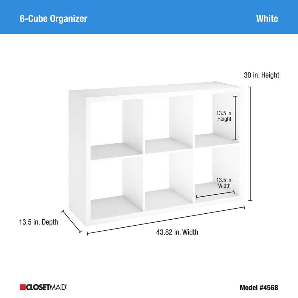 White 6-Cube Kids Storage Organizer Shelf