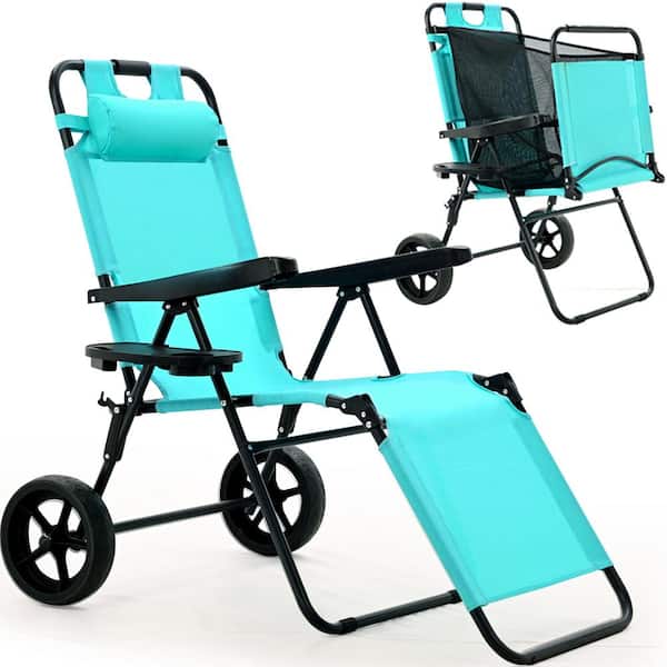 BOZTIY Beach Cart Chair - 2 in 1 Turns from Beach Cart to Beach Chair - Large Wheels - Easy to Use - Large Capacity